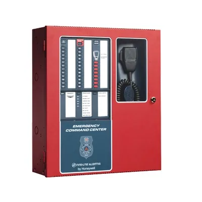 Centro de comando de emergencia para voceo y evacuación por voz, 50 W ampliable a 100 W, 8 circuitos de entrada