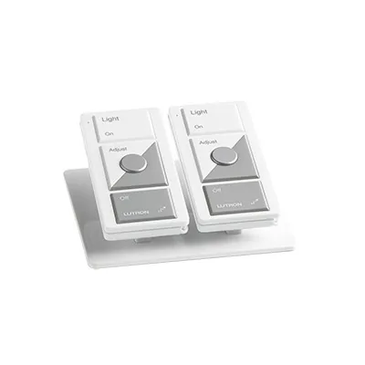 Pedestal de mesa para dos controles Pico, base antideslizante con peso, color blanco, para sistemas de iluminación y persianas Lutron