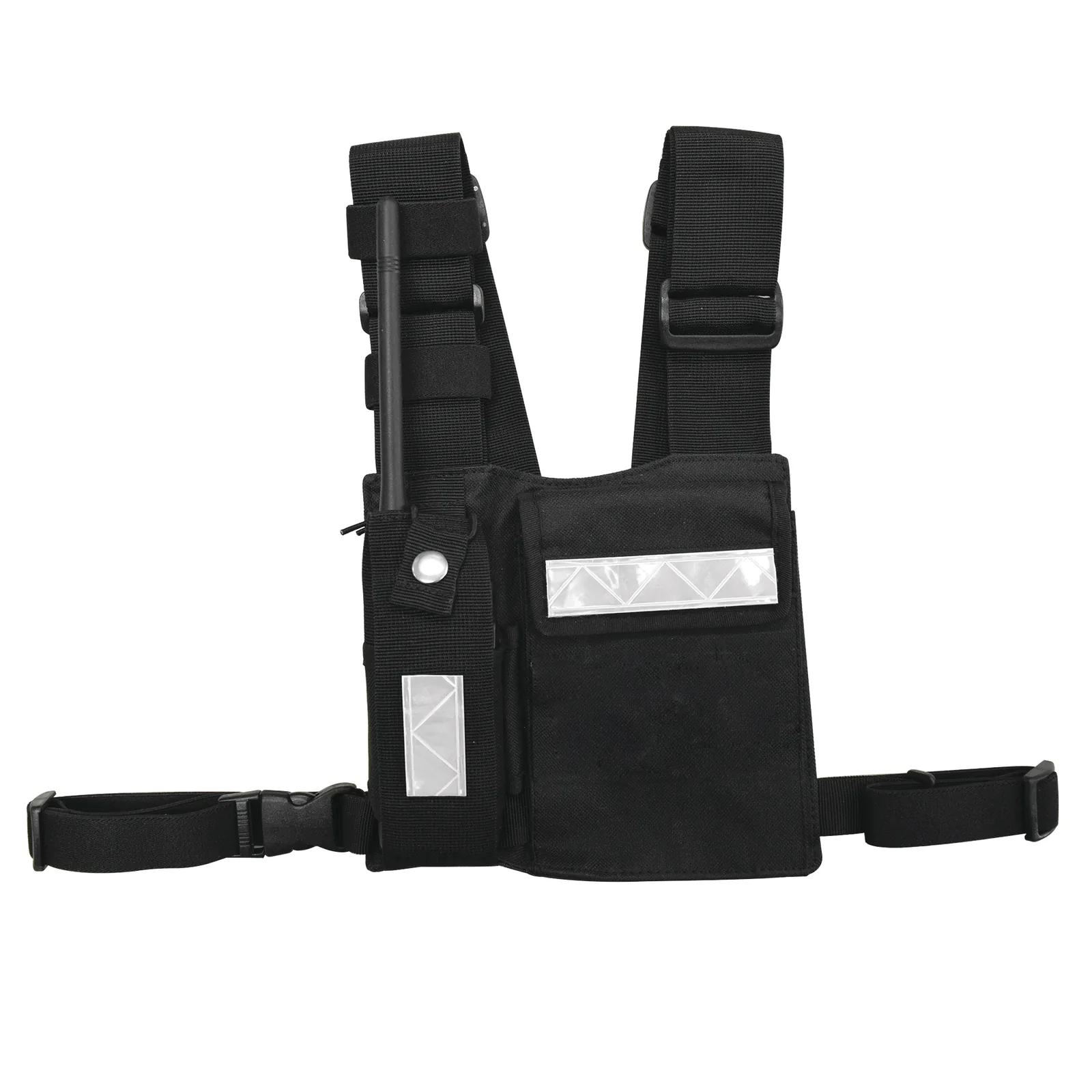 Pechera Universal Sin Logo con Soporte para Radio y Bolígrafo más Bolsa con Cinta Adherente para su Seguridad.