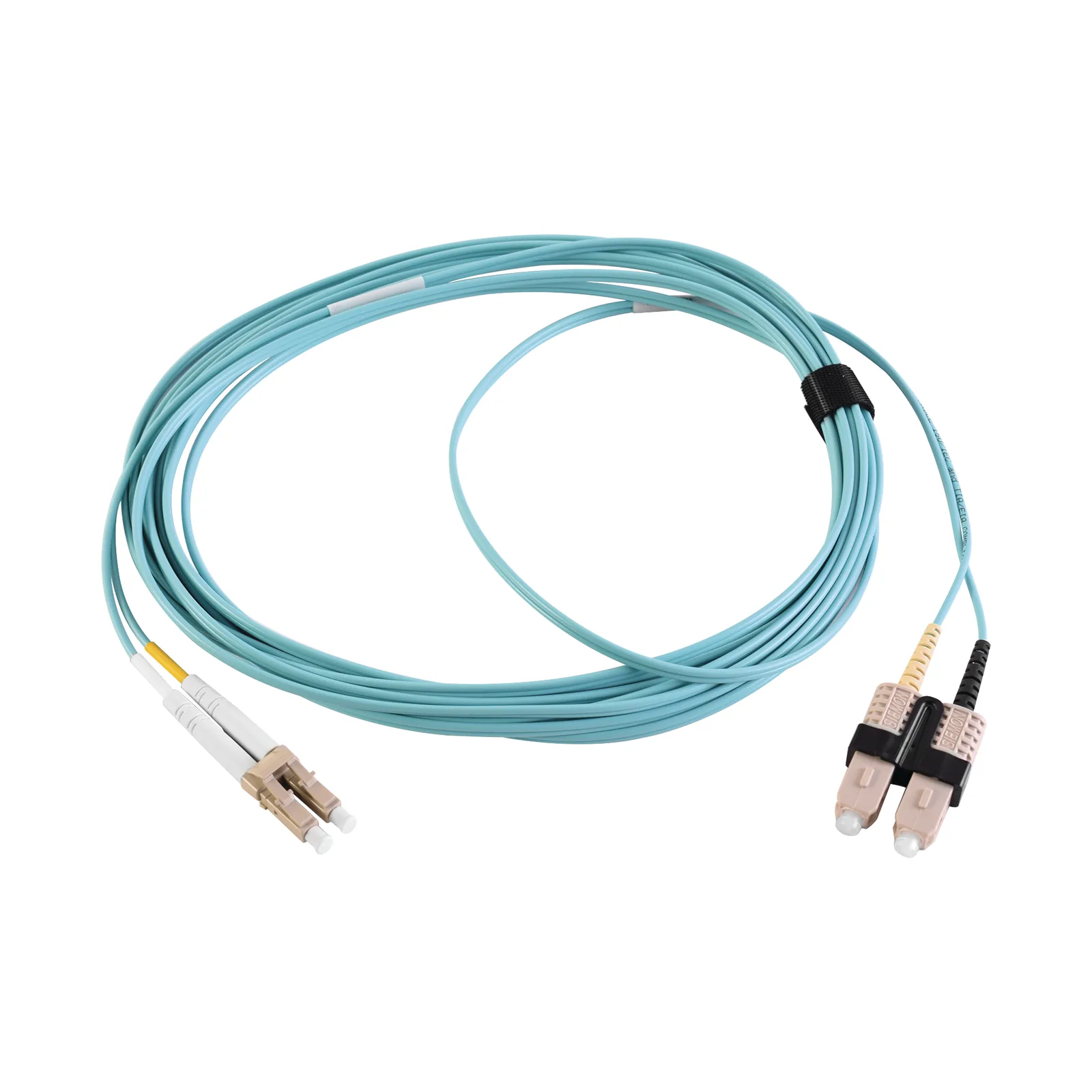 Jumper de Fibra Óptica Multimodo 50/125 XGLO OM3, LC-SC Duplex, OFNR, Color Aqua, 1 Metro (3.28 Pies)