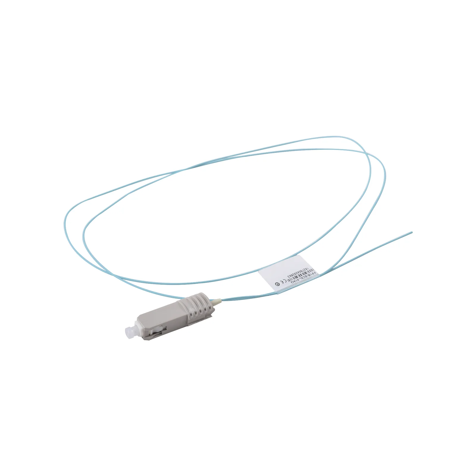 Pigtail de Fibra Óptica SC Simplex, Multimodo OM3 XGLO 50/125, OFNR, Color Aqua, 1 Metro (3.28 Pies)