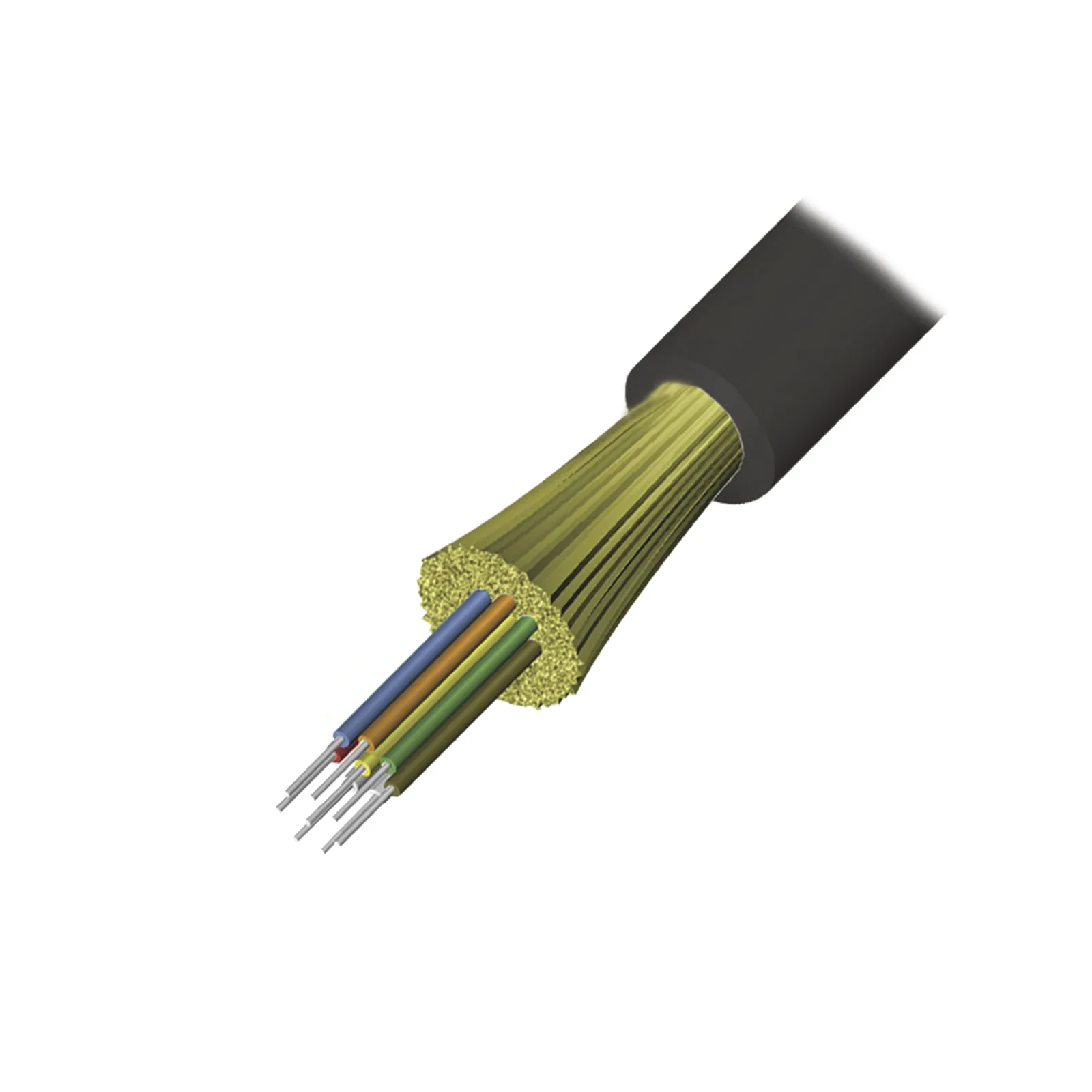 Cable de Fibra Óptica de 4 Hilos, Interior/Exterior, Tight Buffer, No Conductiva (Dieléctrica), Plenum, Monomodo OS2, 1 Metro (3.28 Pies)