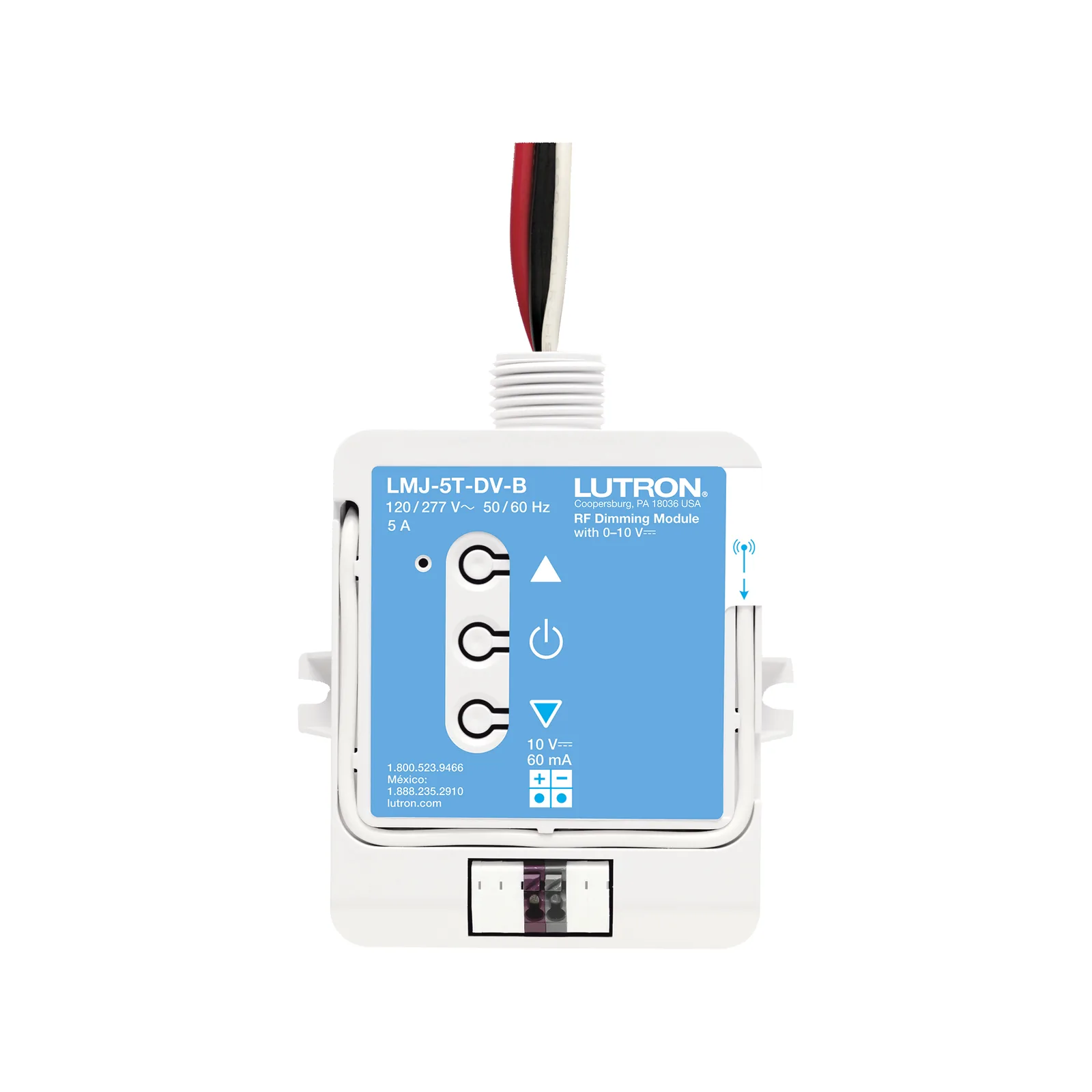 Módulo de atenuación RF con control 0-10 V para balastros fluorescentes y drivers LED, conmuta hasta 5 A a 120/277 V, para sistemas RadioRA 2 y HomeWorks QS