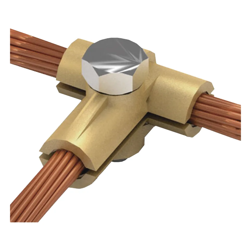 Conector tipo T de latón para diametro 50-70 mm2 cable (1/0-2/0 AWG)