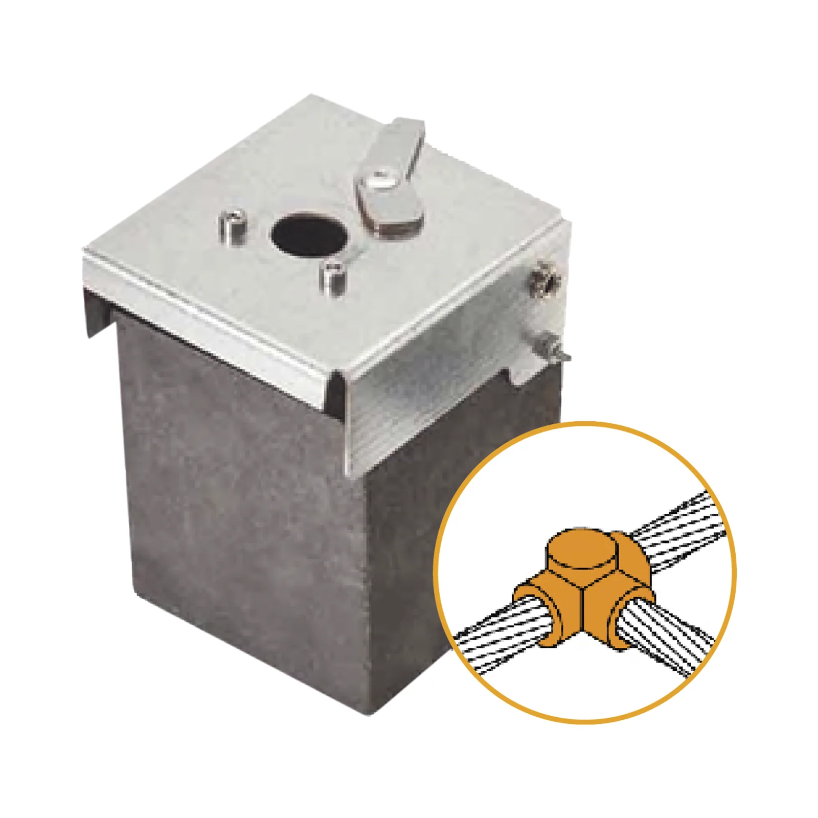 Conector Tipo T de Latón / Cable 50-70 mm² (1/0-2/0 AWG) / Alta Conductividad / Resistente a Corrosión / Unión Segura